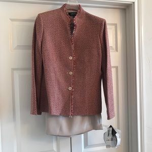 NWT: Kasper Tweed Red Suit/Skirt Set